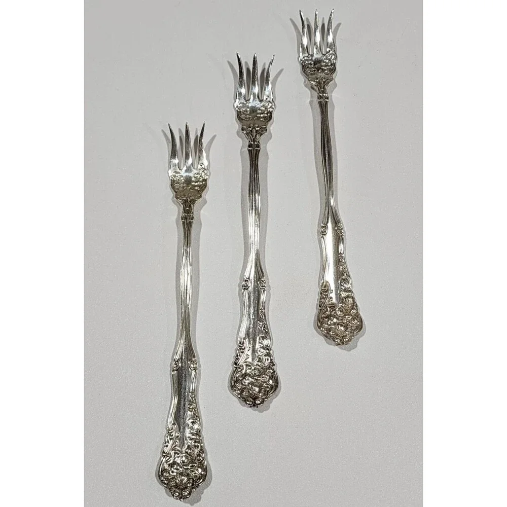 1904 WM Rogers Berwick Diana Cocktail Seafood Forks Silverplate Set of 3